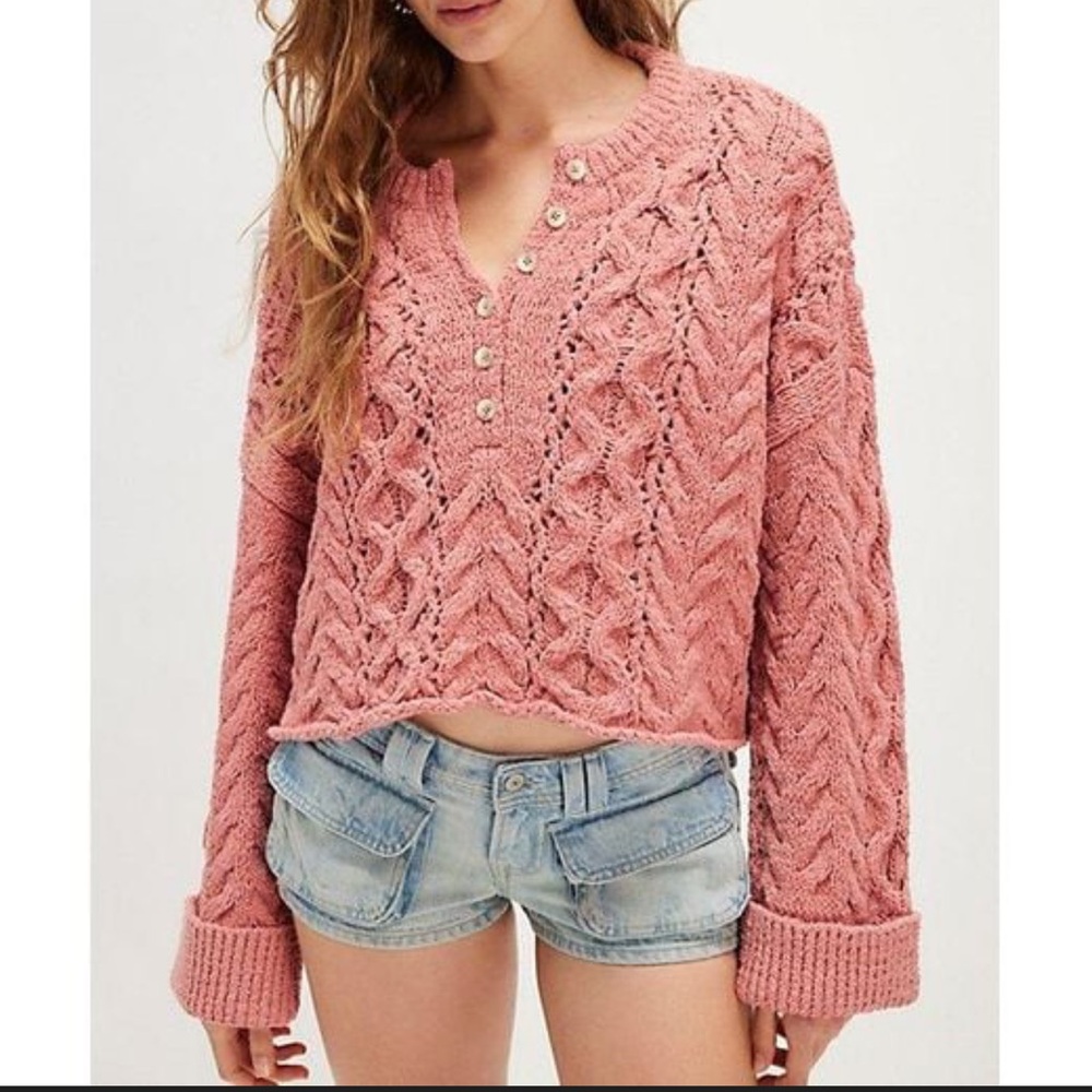 Free People Polly Cable-Knit Sweater